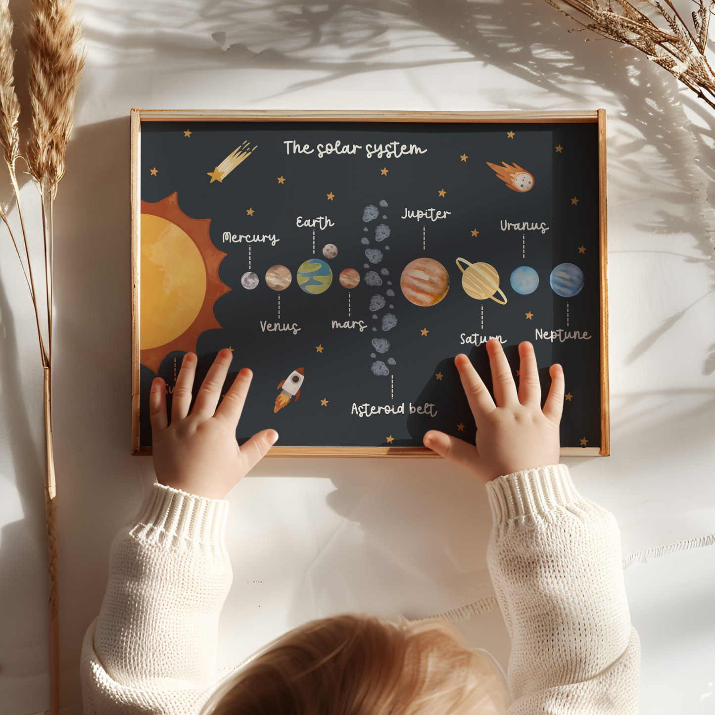 Space Kid Wall Art – Dark Background