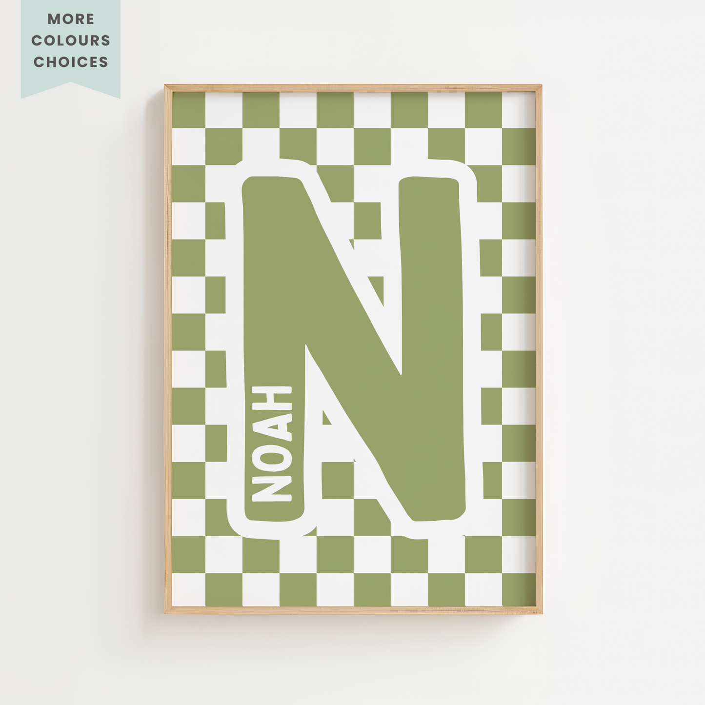 Personalised Checkerboard Initial Print