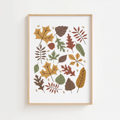 Autumn Leaves Woodland Print
