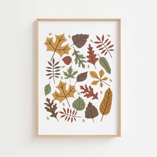 Autumn Leaves Woodland Print