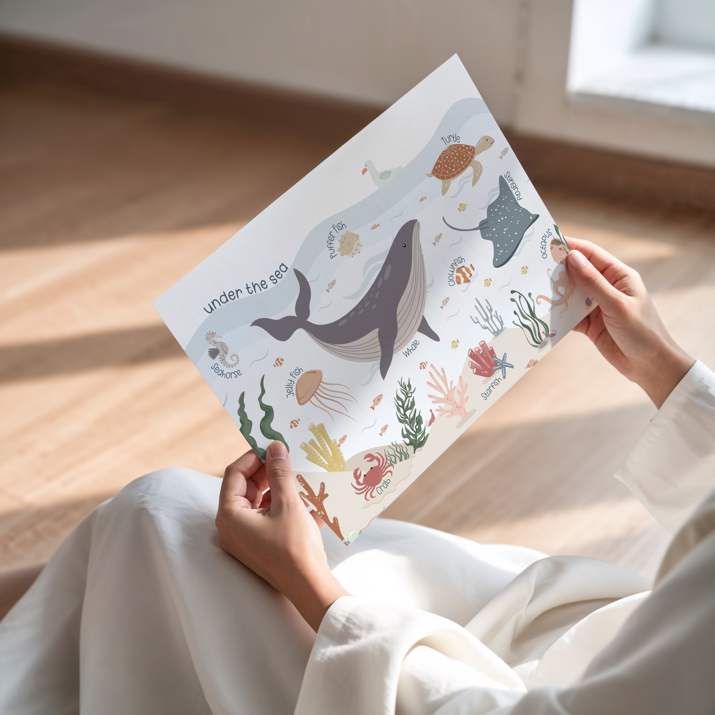 Under the Sea Whale Print Horizontal