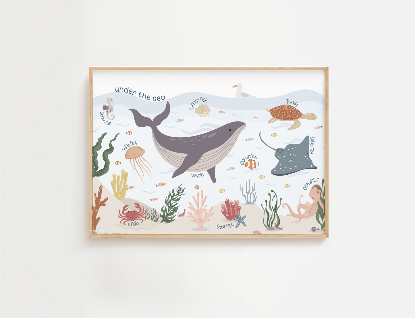 Under the Sea Whale Print Horizontal