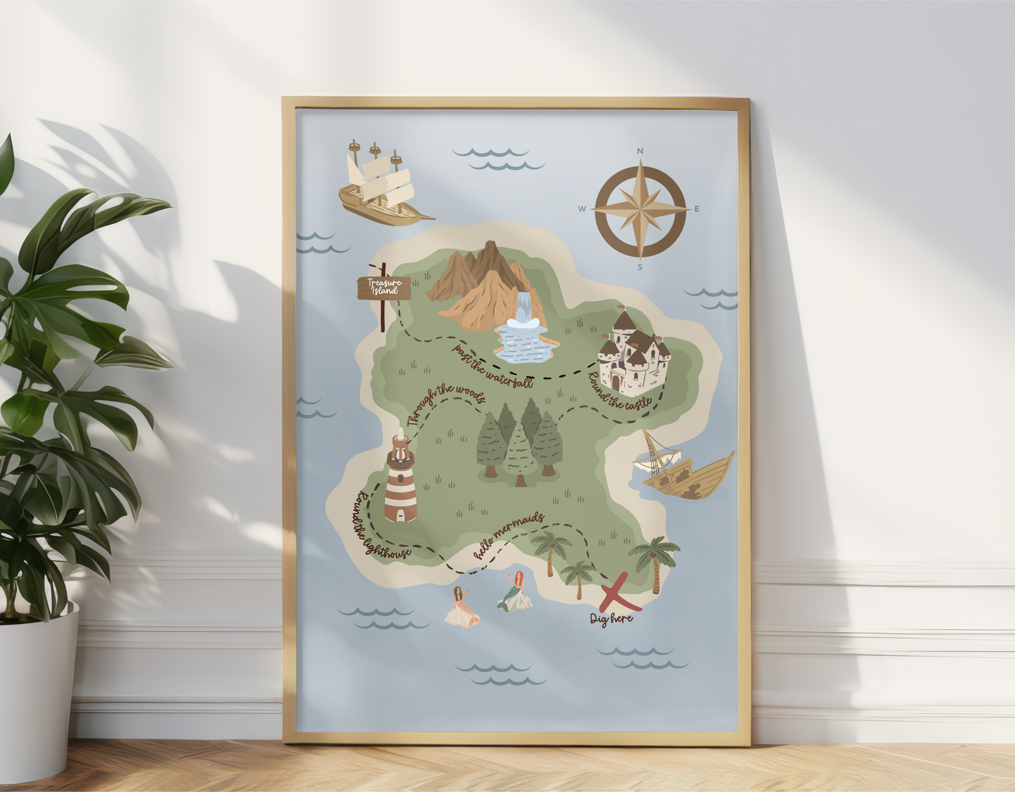 Pirate Treasure Map Print