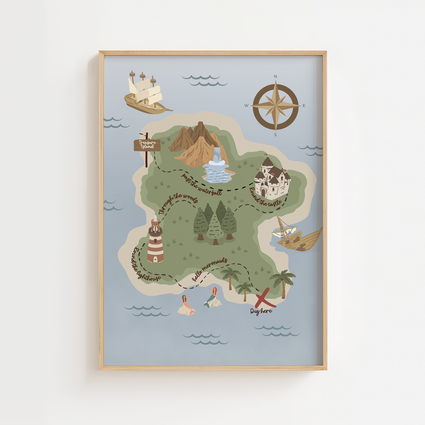 Pirate Treasure Map Print