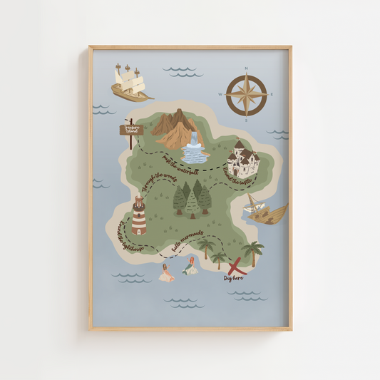 Pirate Treasure Map Print