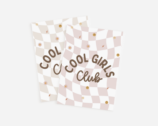 Girls Checkerboard COOL GIRLS CLUB Print