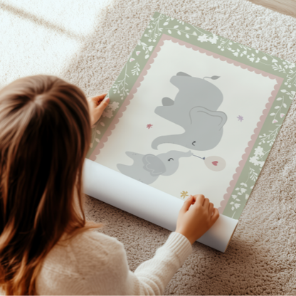Floral Elephant Print