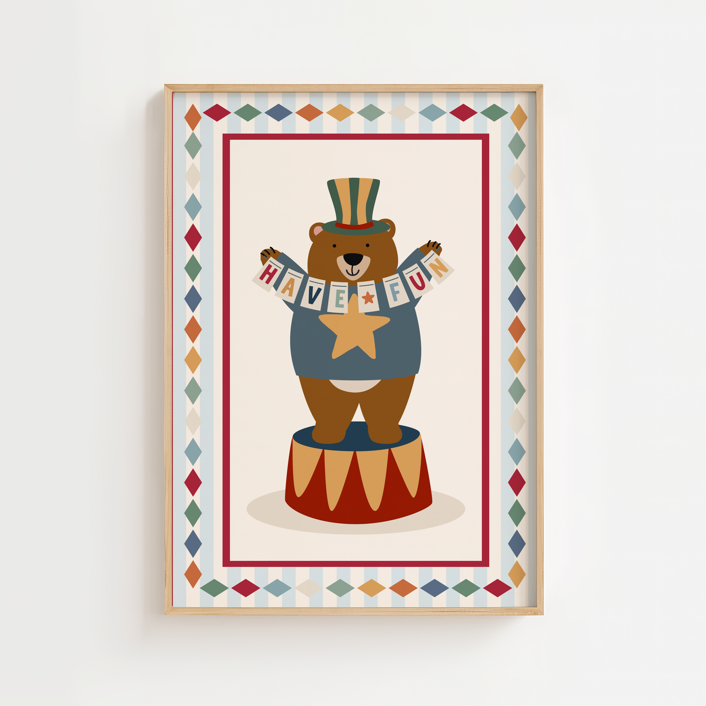 Have Fun Circus Bear Print