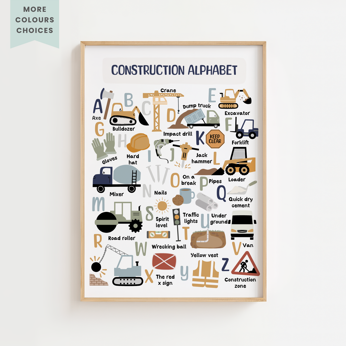 Construction Alphabet Print