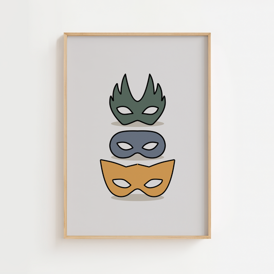 Superhero Masks Print