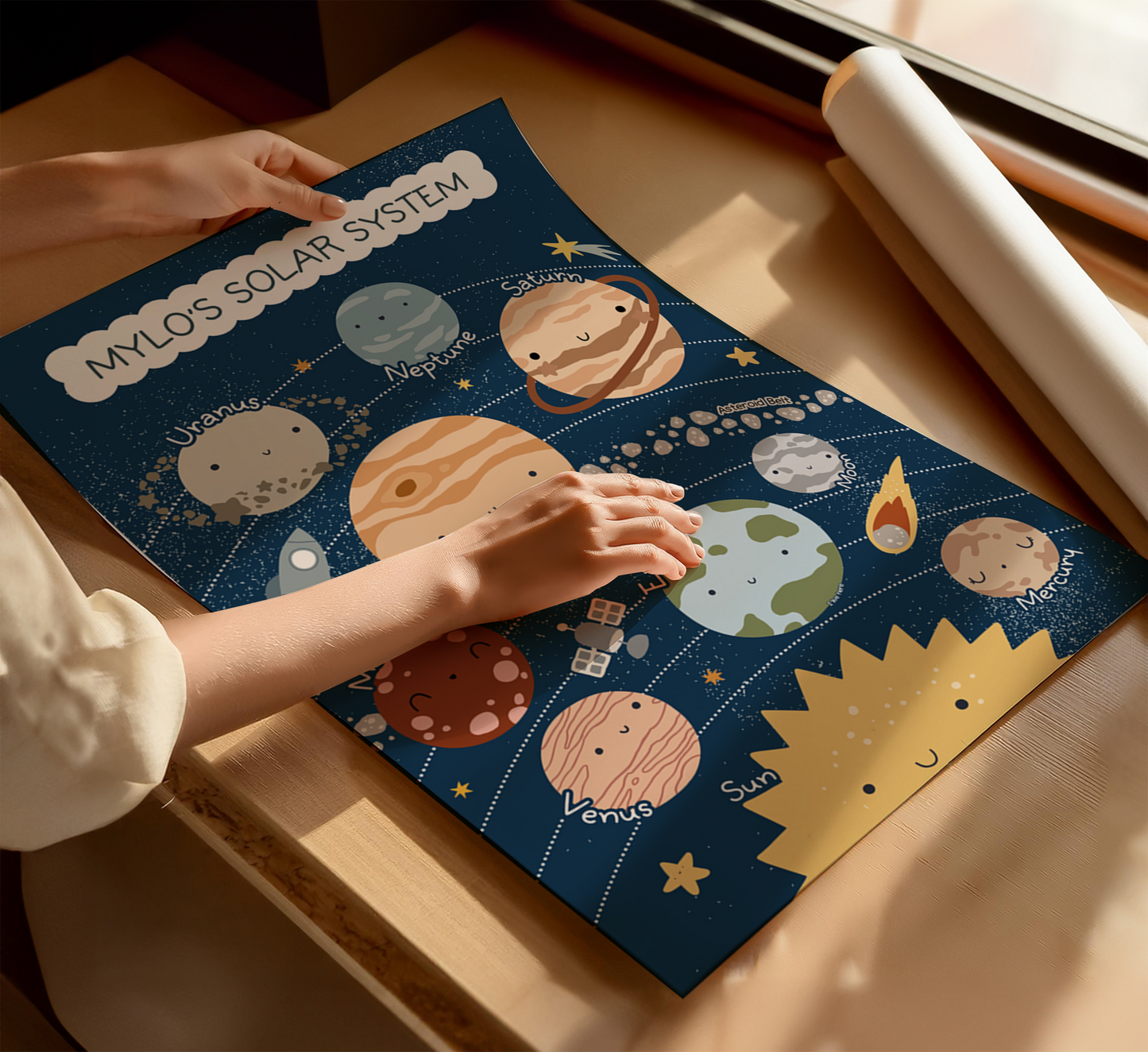 The Solar System Educational Print – Classic/Blue