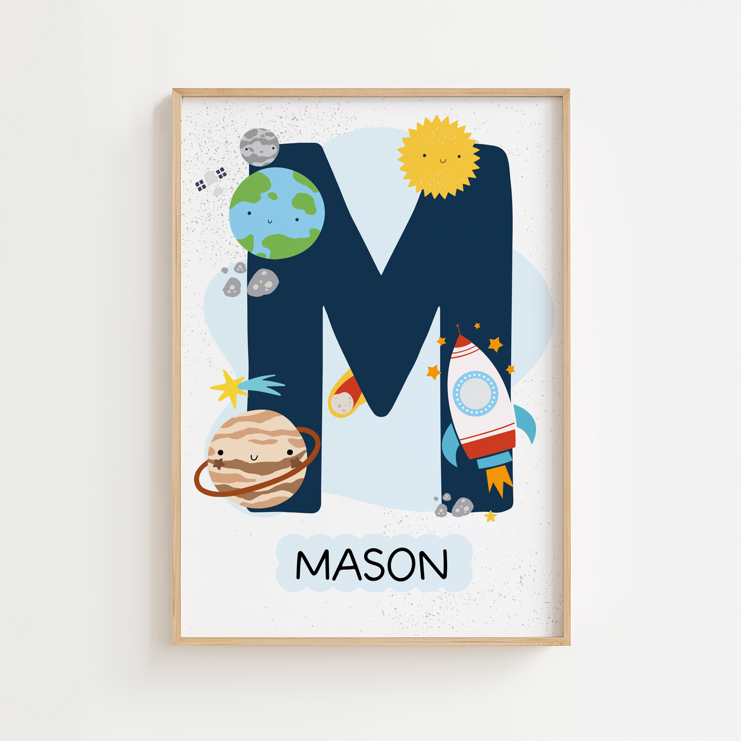 Personalised Space Initial Print – Bright