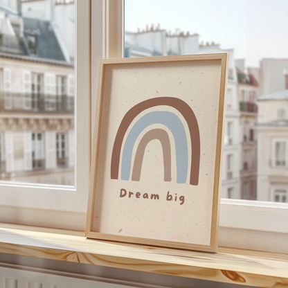 Dream Big Rainbow Nursery Print