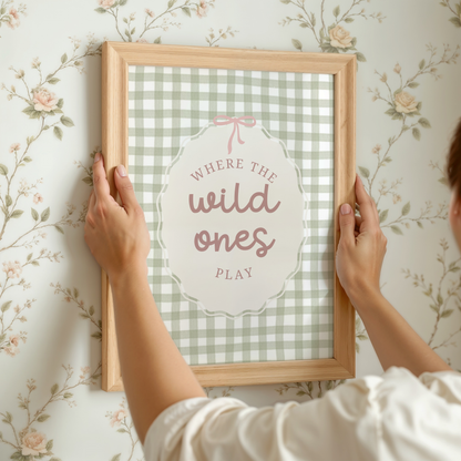 Vintage Gingham Wild Ones Print