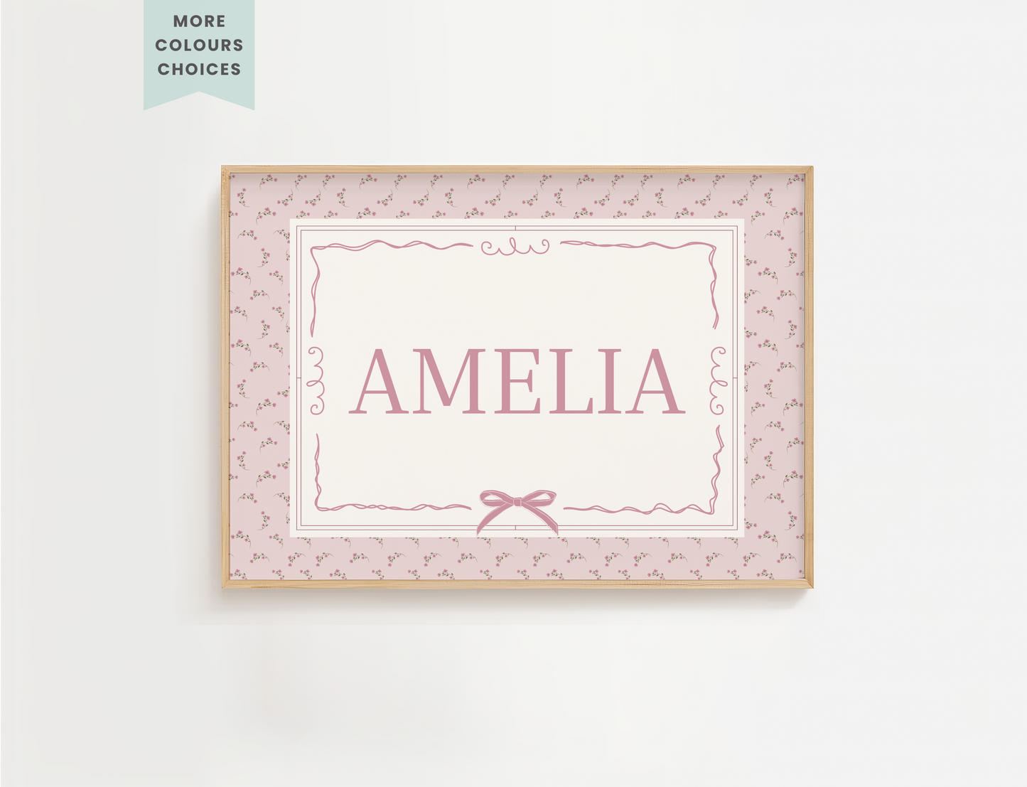 Personalised Vintage Floral Name Print