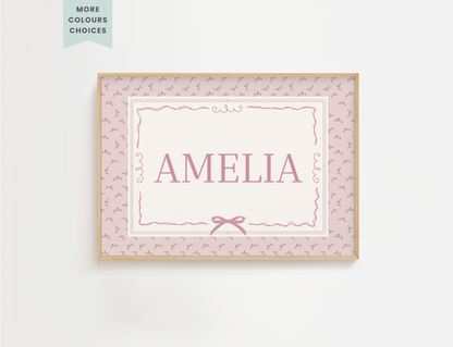 Personalised Vintage Floral Name Print