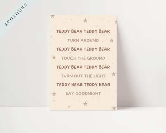 Teddy Bear Nursery Rhyme Print