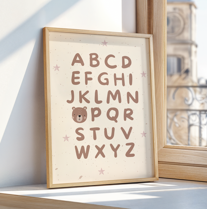 Bear Alphabet Educational Print