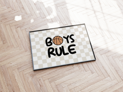 "Boys Rule" Basketball Print