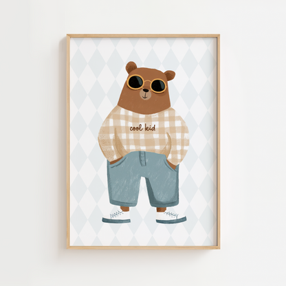 "Cool Kid" Bear Print