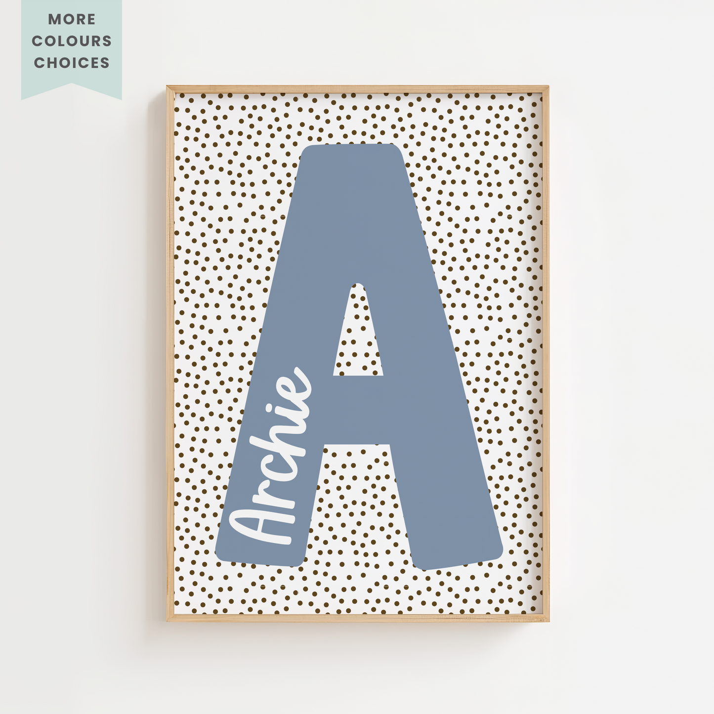 Personalised Dots Background Initial Print