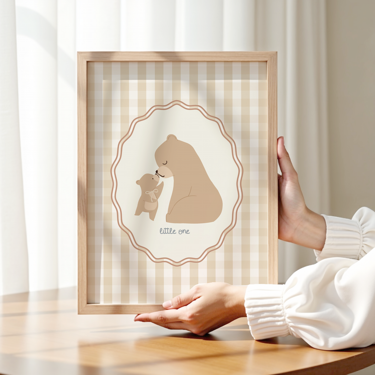 Vintage Mother & Baby Teddy Print