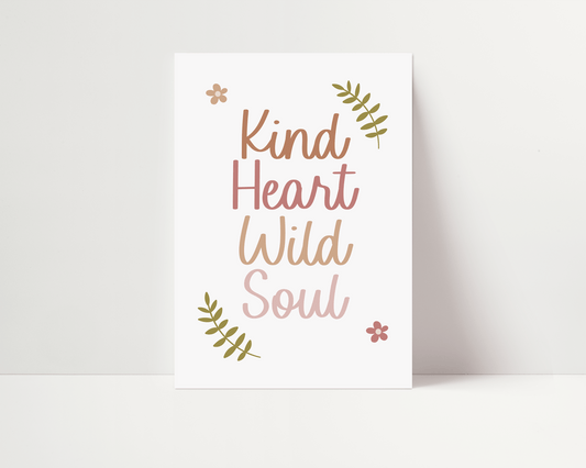'Kind Heart Wild Soul' Horse Art Print