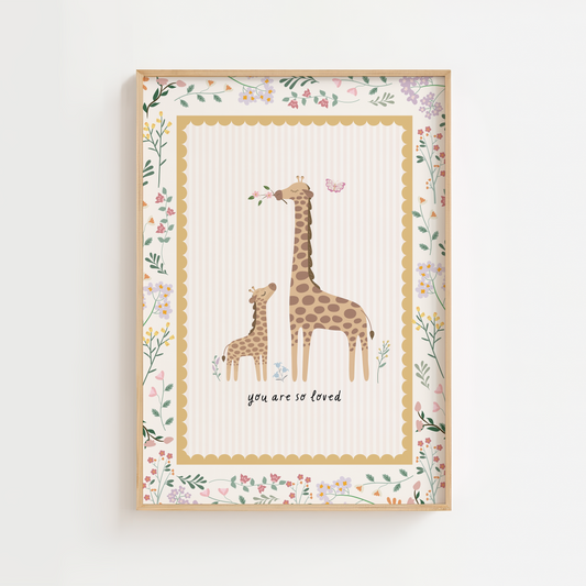 Floral Giraffe Print