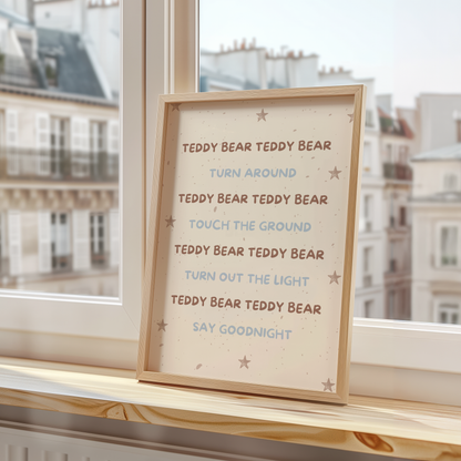 Teddy Bear Teddy Bear Rhyme Print