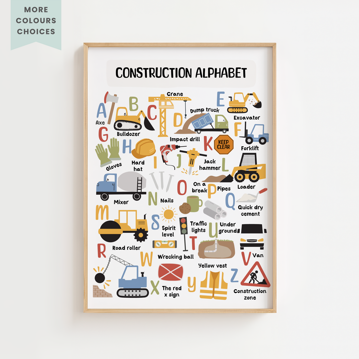 Construction Alphabet Print