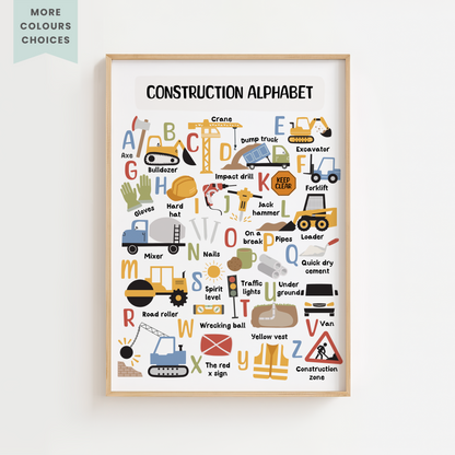 Construction Alphabet Print