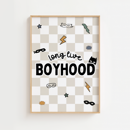 Long Live Boyhood Superhero Print