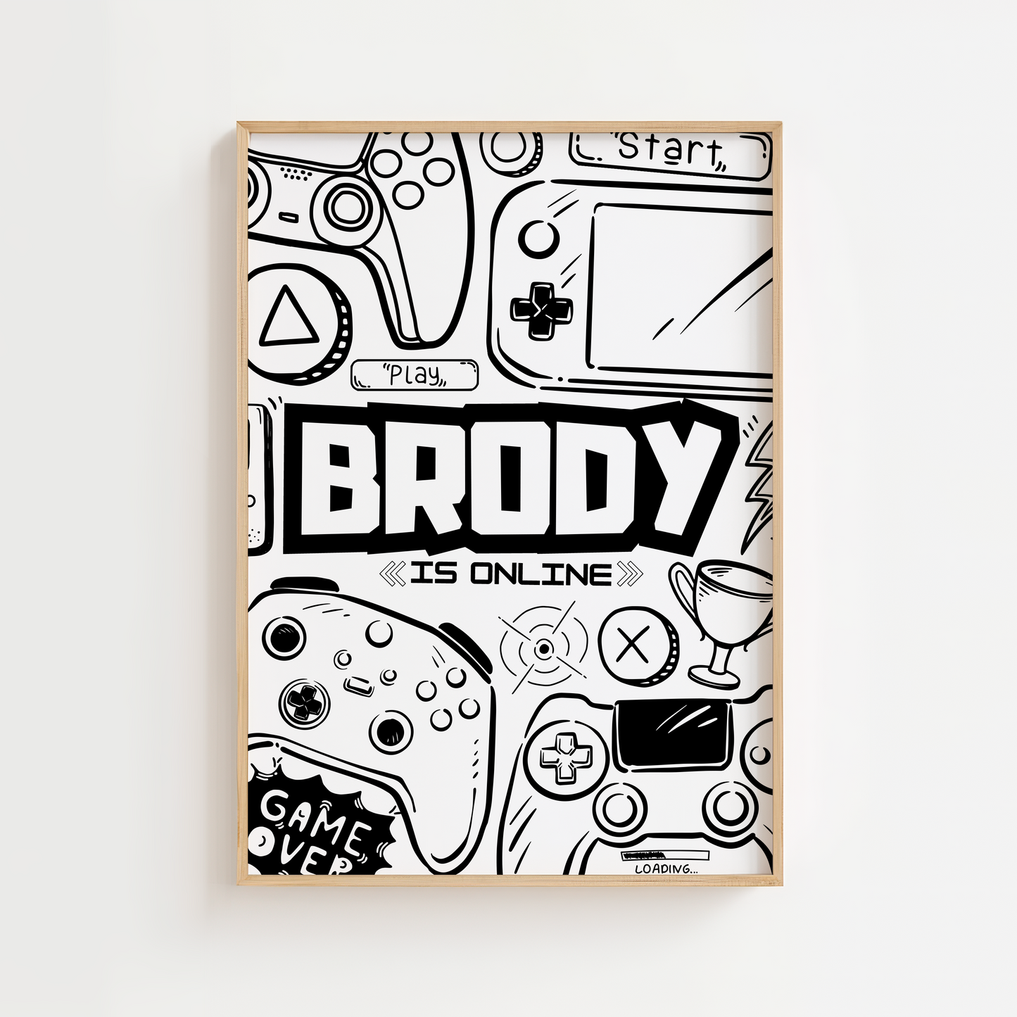 Personalised Gaming Name Print