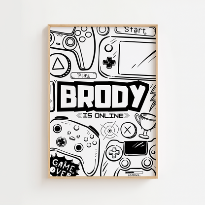 Personalised Gaming Name Print