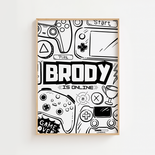 Personalised Gaming Name Print