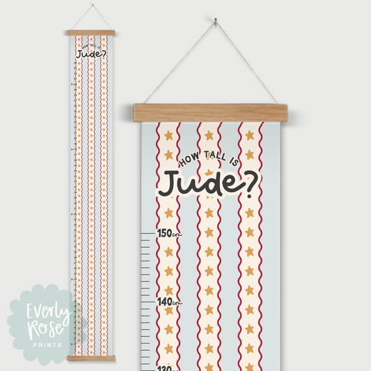 Stripes & Star Pattern Height Chart