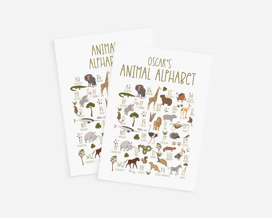 Personalised Animal Alphabet Art Print