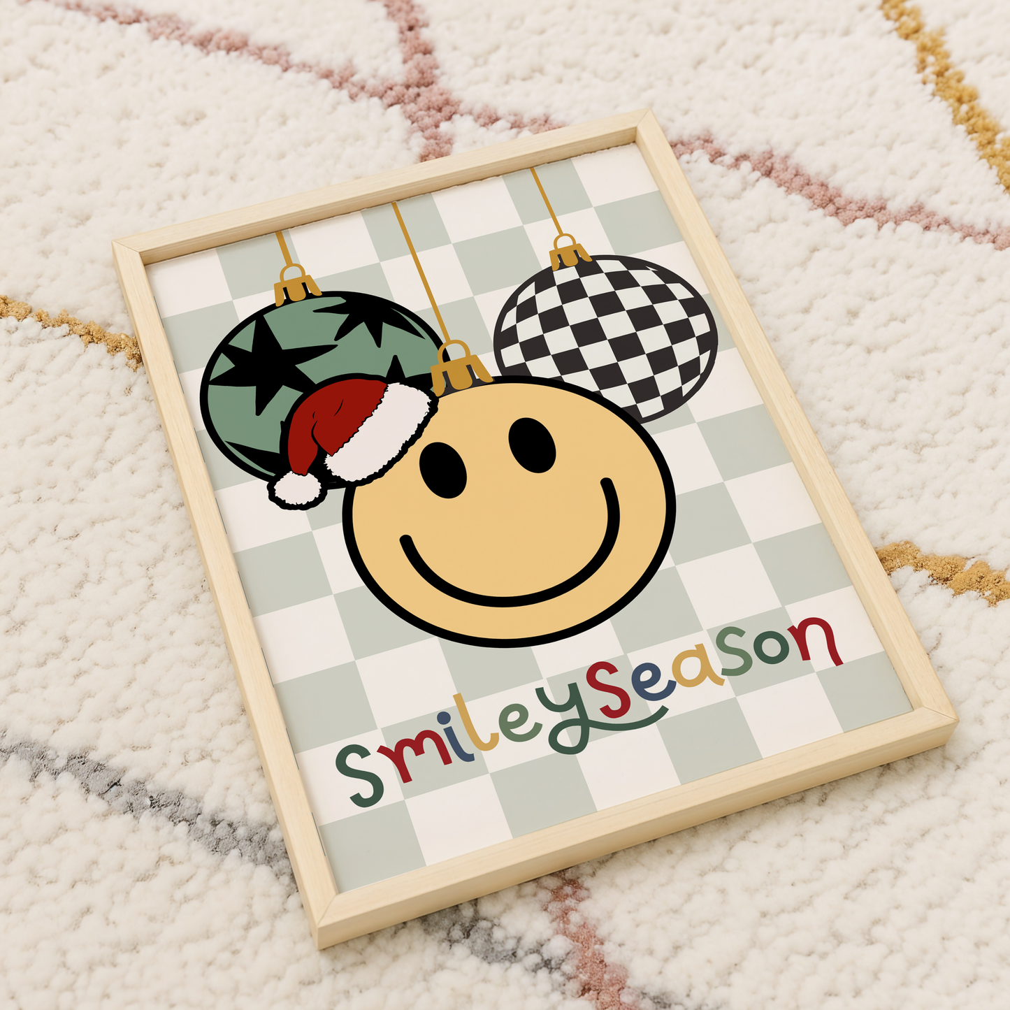 Cool Smile Christmas Baubles Print