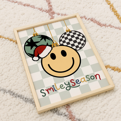 Cool Smile Christmas Baubles Print