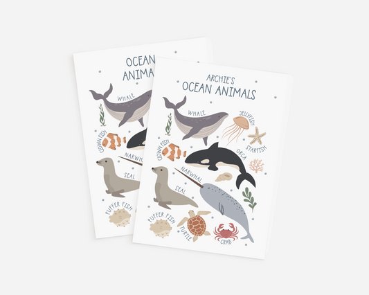 Personalised Educational Ocean Animals Print