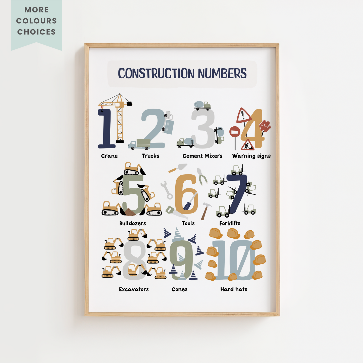 Construction Numbers Print