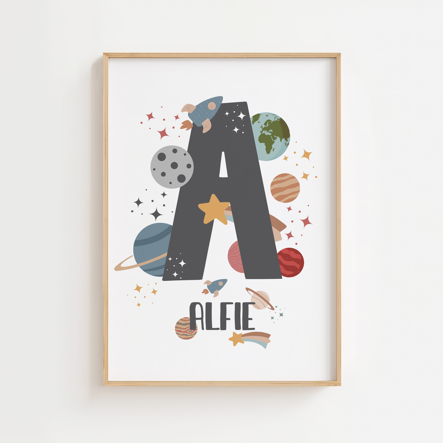 Personalised Planet Initial Print