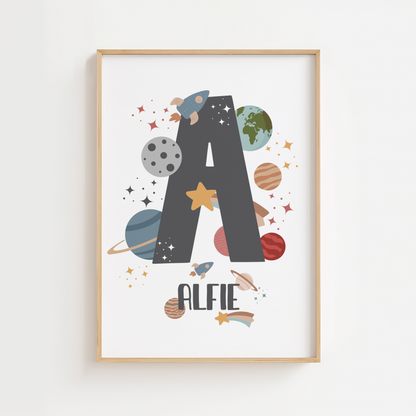 Personalised Planet Initial Print
