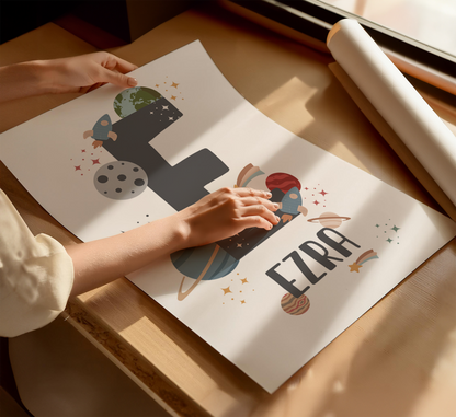 Personalised Planet Initial Print