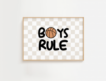 "Boys Rule" Basketball Print