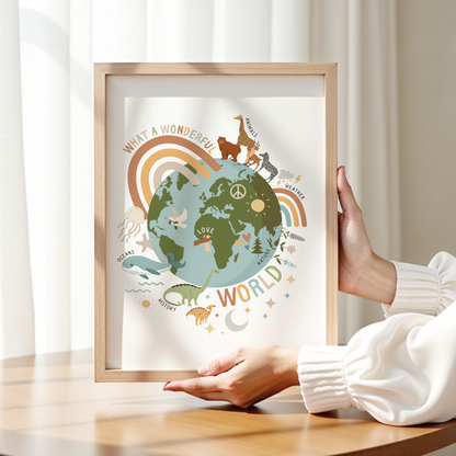 Wonderful World Globe Print