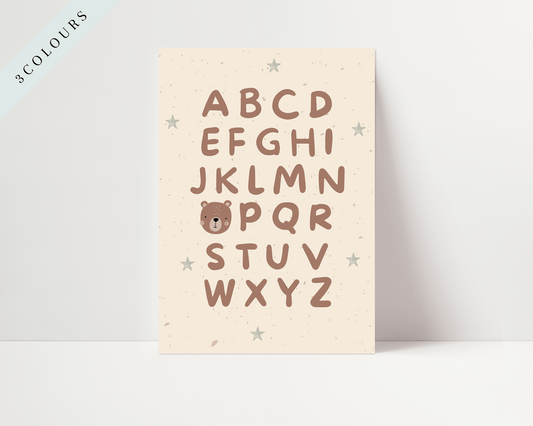 Teddy Bear Alphabet Art Print