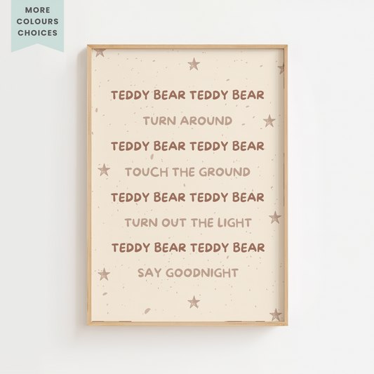 Teddy Bear Teddy Bear Rhyme Print