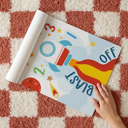 Blast Off Rocket Wall Art – Bright