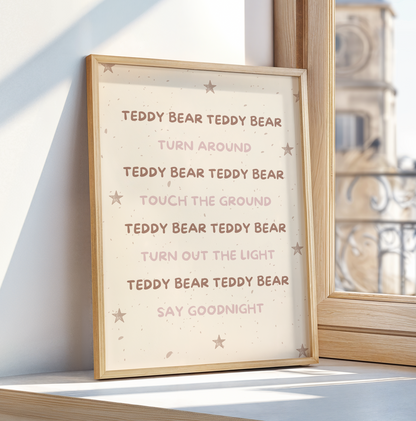 Teddy Bear Teddy Bear Rhyme Print